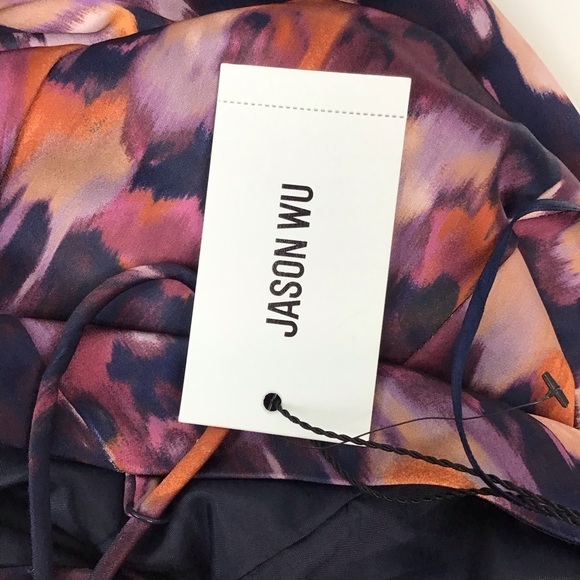 Jason Wu Watercolor Satin Maxi Dress | Small - Picture 9 of 14